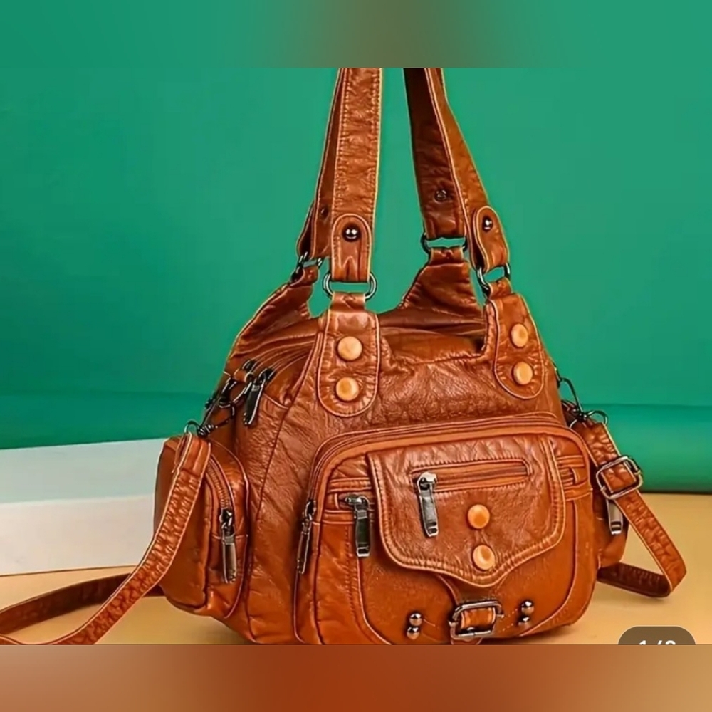 Brand new Pu soft leather vintage  bag .